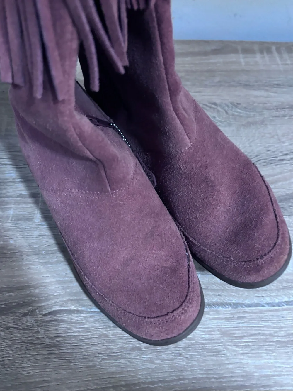 Skechers Kids Suede Ankle Boots in Rust Brown